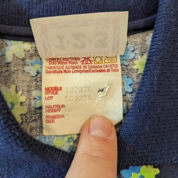 Vintage Collection 1 2 3 Girls Size 5 Floral Navy & Green Button Down Dress Polo - Picture 4 of 7